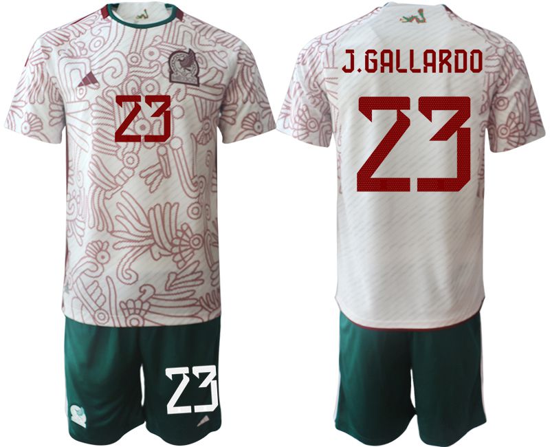 Men 2022 World Cup National Team Mexico away white #23 Soccer Jerseys